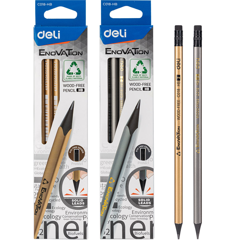 Олiвець ч/г DELI EC018-HB мiкс HB трикутний з ласт зат Enovation